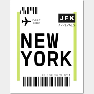 New York Mini Boarding Pass Posters and Art